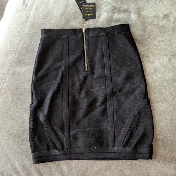 Bebe Bandage Skirt with side mesh panels - Picture 7 of 7